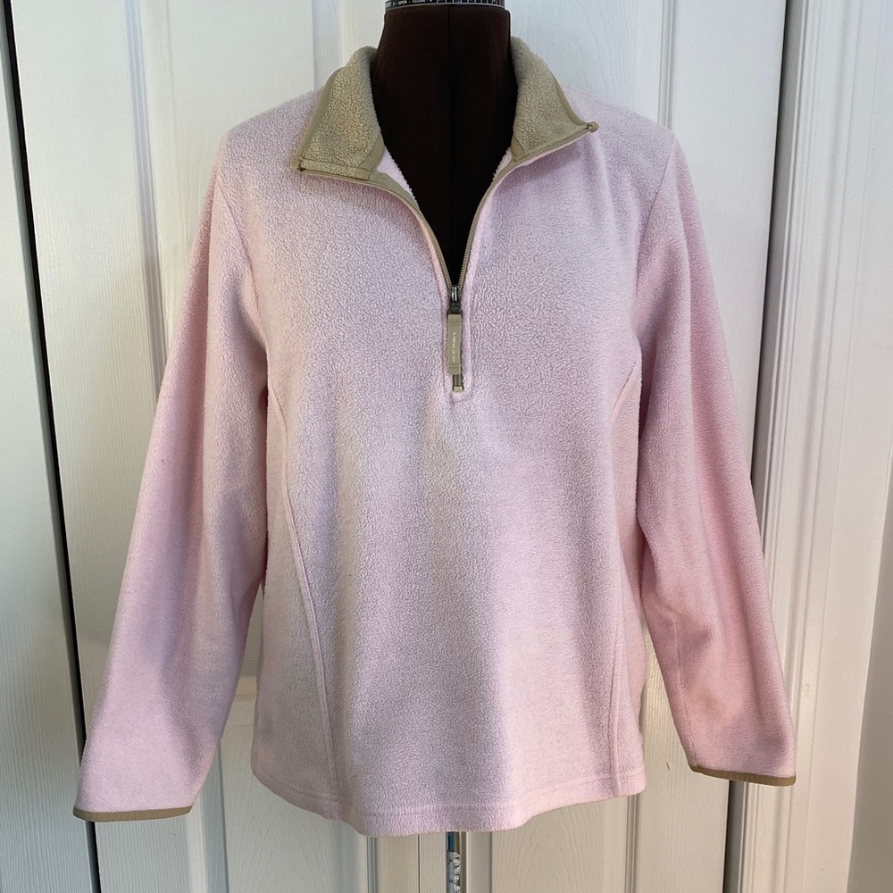 2 for $25 - Old Navy Micro Fleece Half-Zip Pink Pullover with Tan Trim, XXL Plus